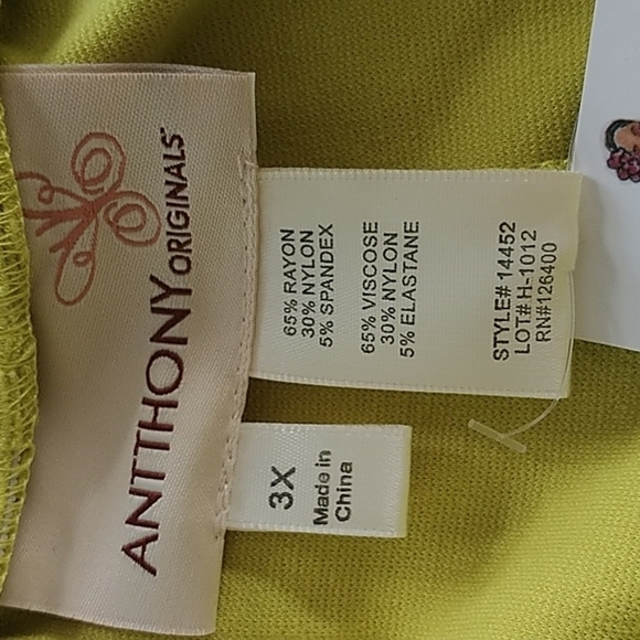 Antthony Originals Olive Green Elastic Wasit Knit Pants with Cuffs sz 3X - Picture 6 of 9